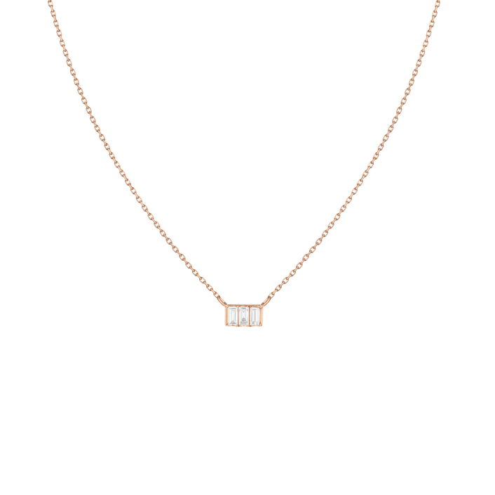 Triple Baguette Diamond Necklace