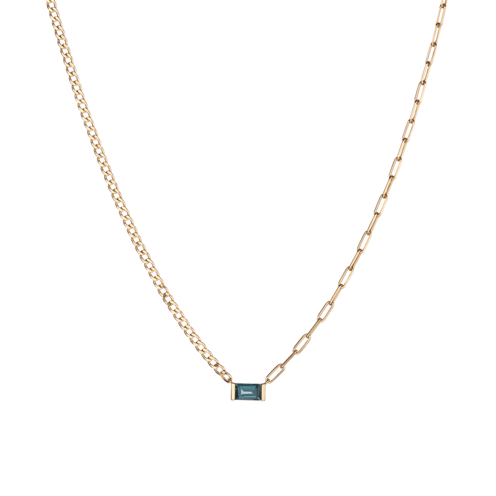 AURATE X MICHELLE: Tranquility Blue Topaz Chain Necklace