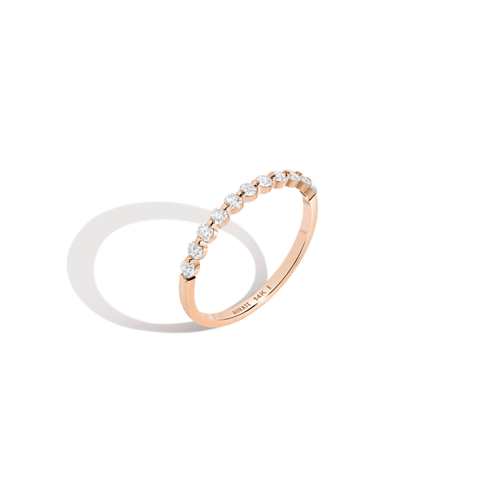 Half-Studded Prong Diamond Gold Band