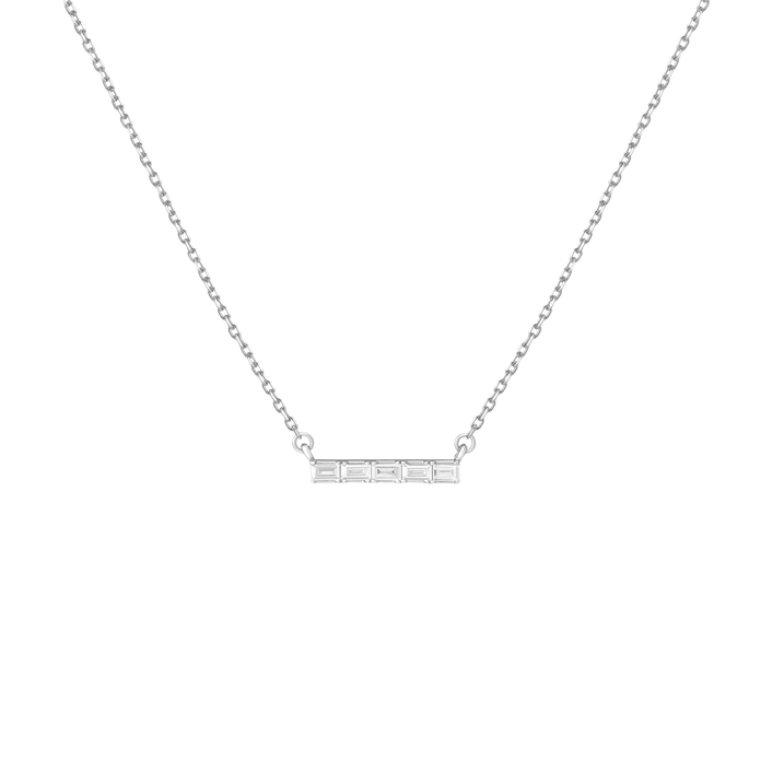 Midi Diamond Baguette Bar Necklace