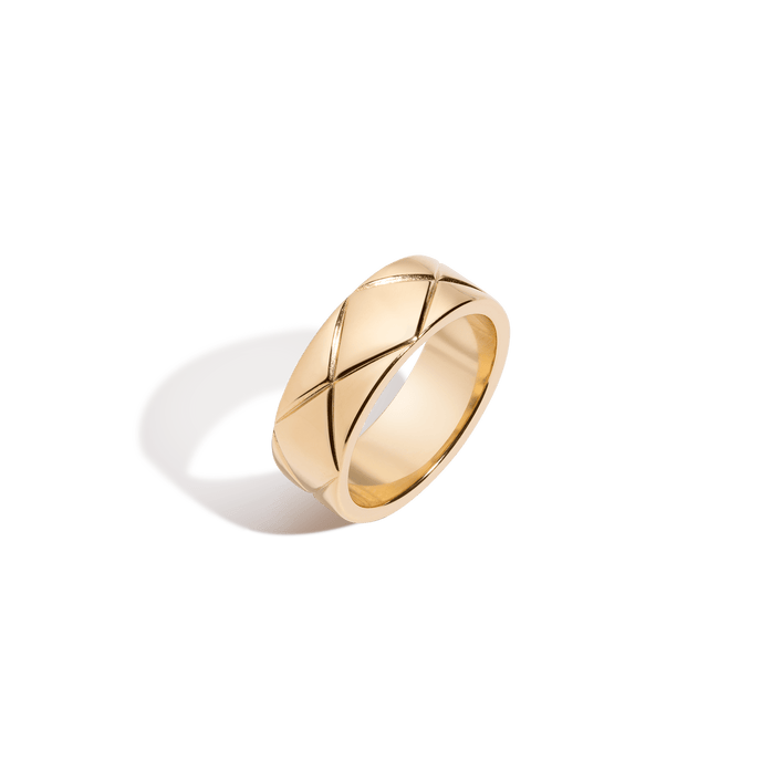 Quilted Gold Ring