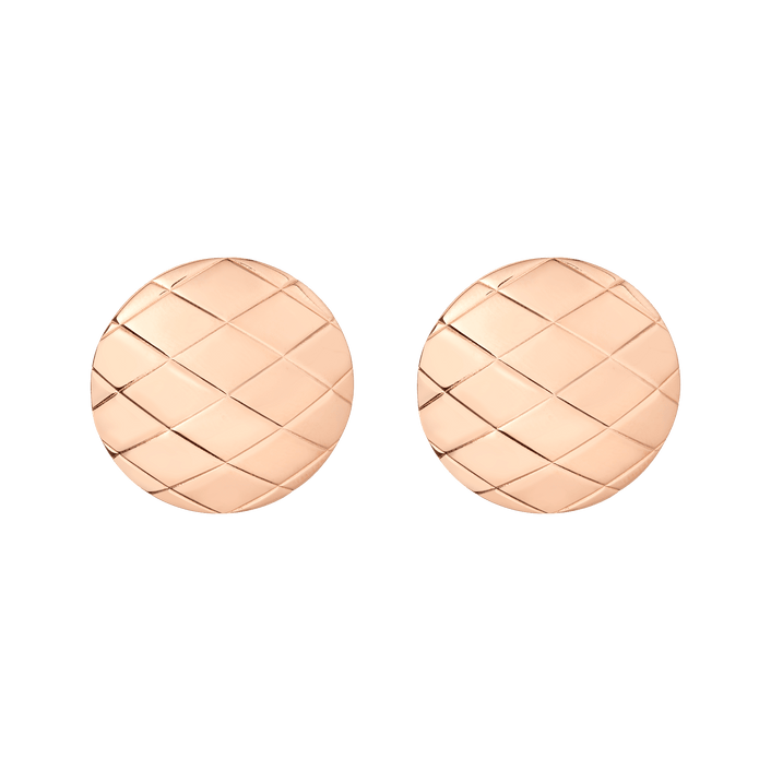 Quilted Gold Button Earrings