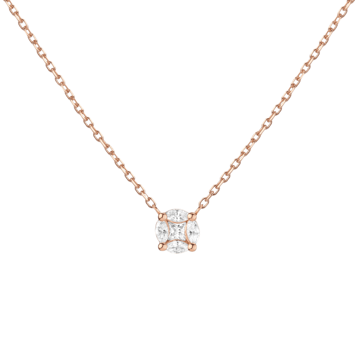 Round Lab Grown Diamond Illusion Necklace