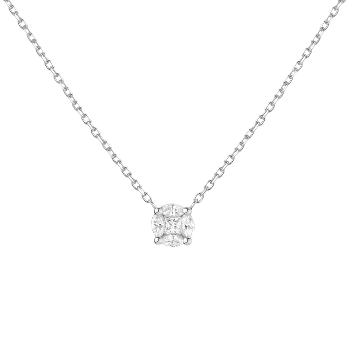 Round Lab Grown Diamond Illusion Necklace