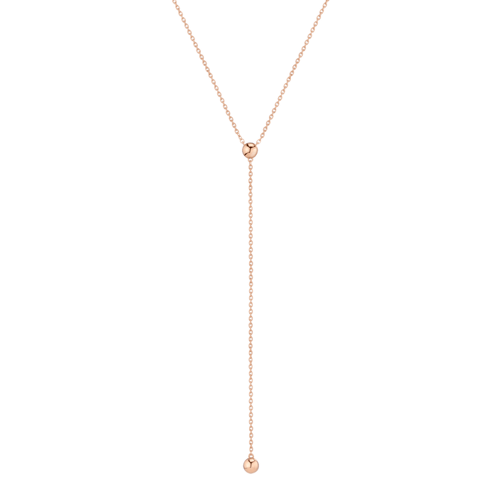 Gold Ball Lariat Necklace