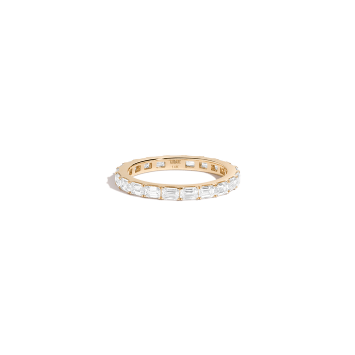 Horizontal Emerald Diamond Eternity Ring