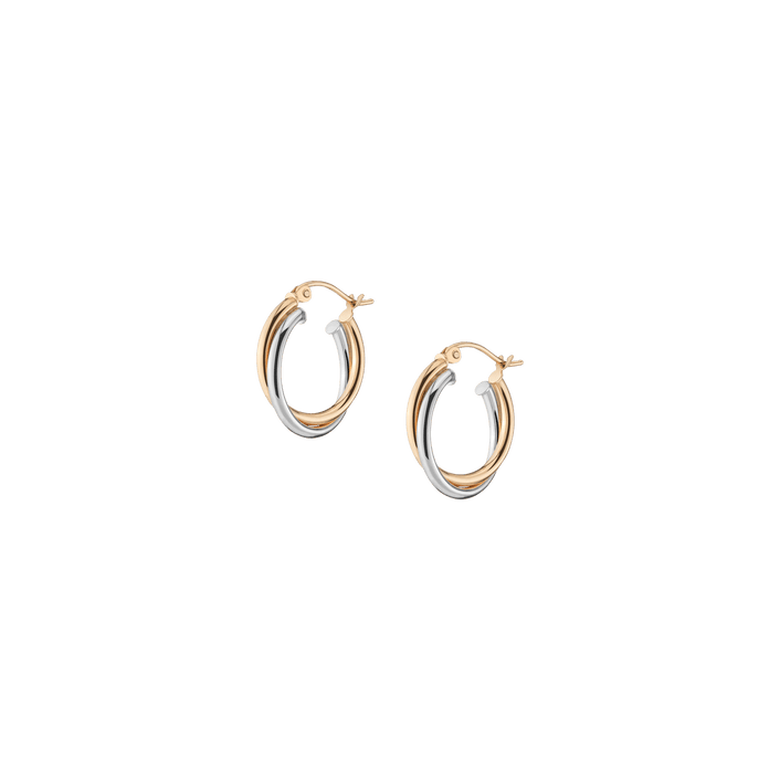 Two-Tone Double Hoop Earrings