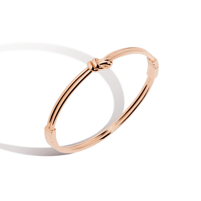 Gold Knot Hinged Bracelet