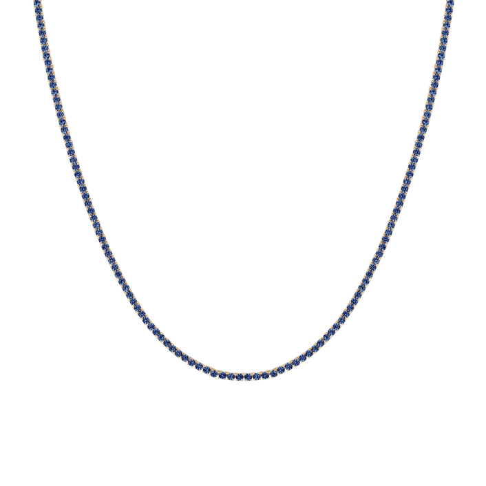 Blue Sapphire Tennis Necklace