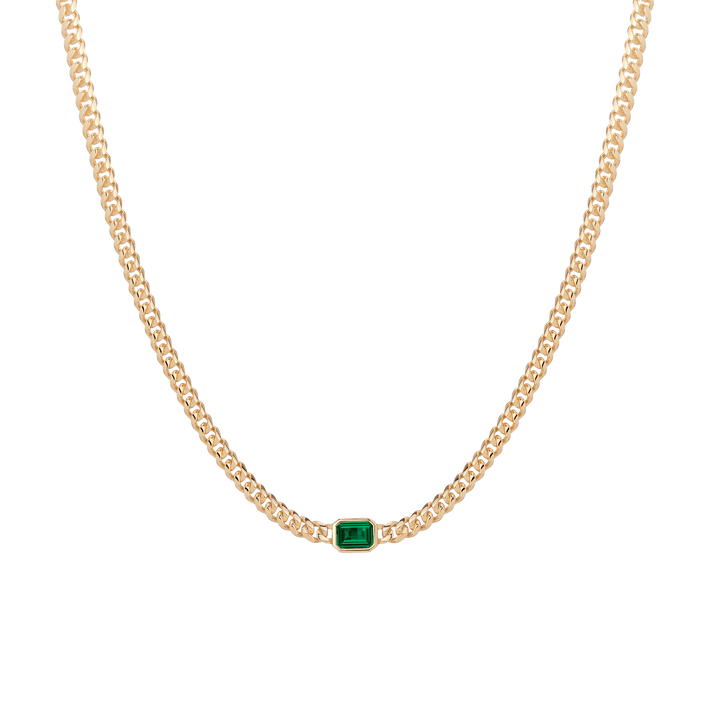 Emerald Curb Chain Necklace