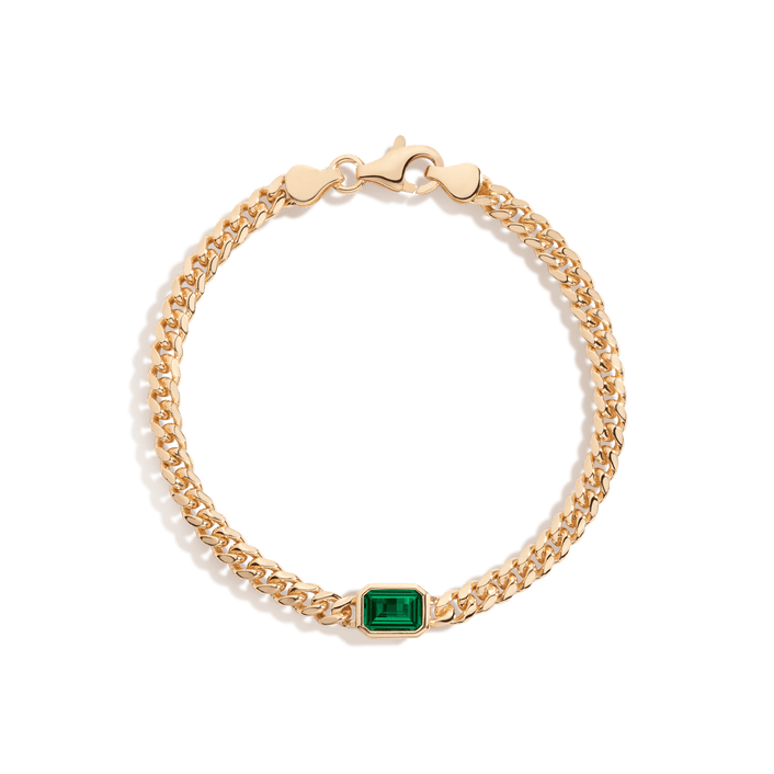 Emerald Curb Chain Bracelet