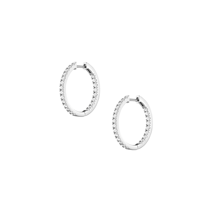 White Sapphire Hoop Earrings