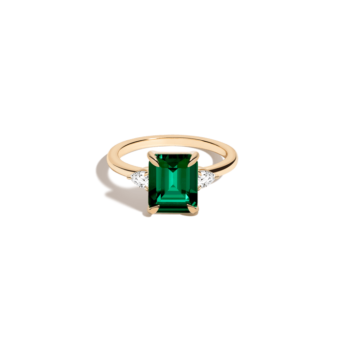 Emerald Gemstone Cocktail Ring - Green Emerald