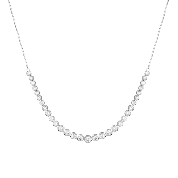 Graduated Lab Grown Diamond Bezel Necklace