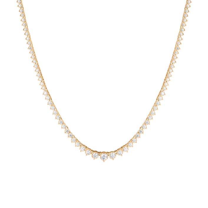 Three-Prong Graduated Tennis Necklace