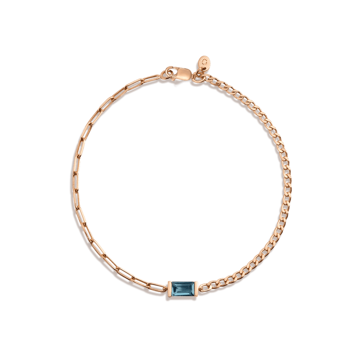 AURATE X MICHELLE: Tranquility Blue Topaz Chain Bracelet