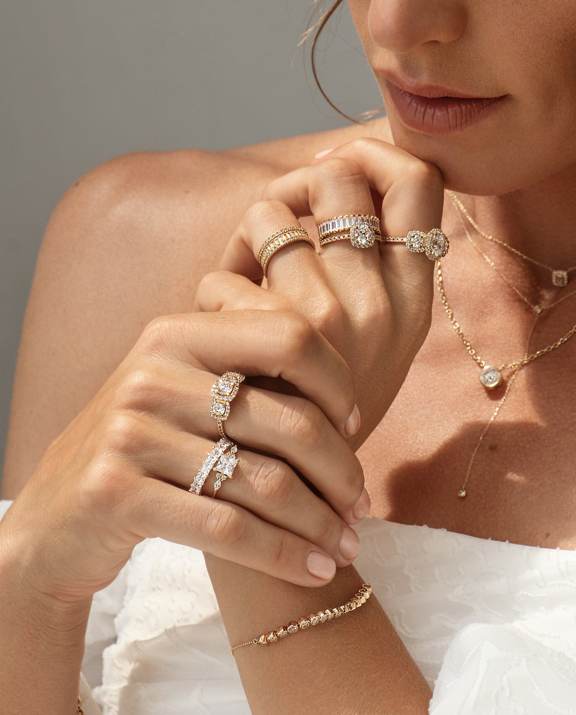 Woman wearing Aurate jewelry