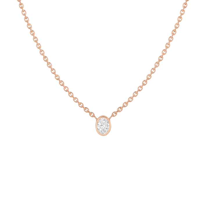 XL Diamond Oval Bezel Necklace