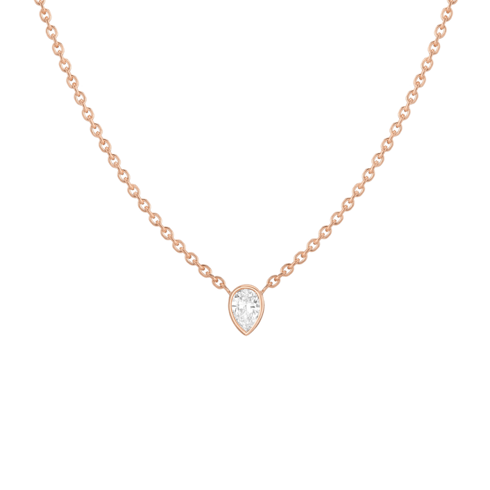 XL Diamond Pear Bezel Necklace