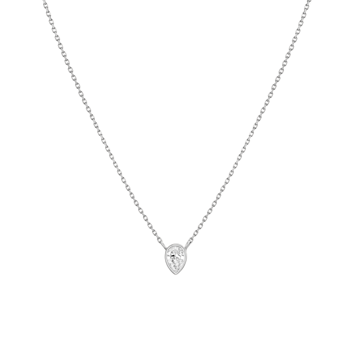 Diamond Pear Bezel Necklace