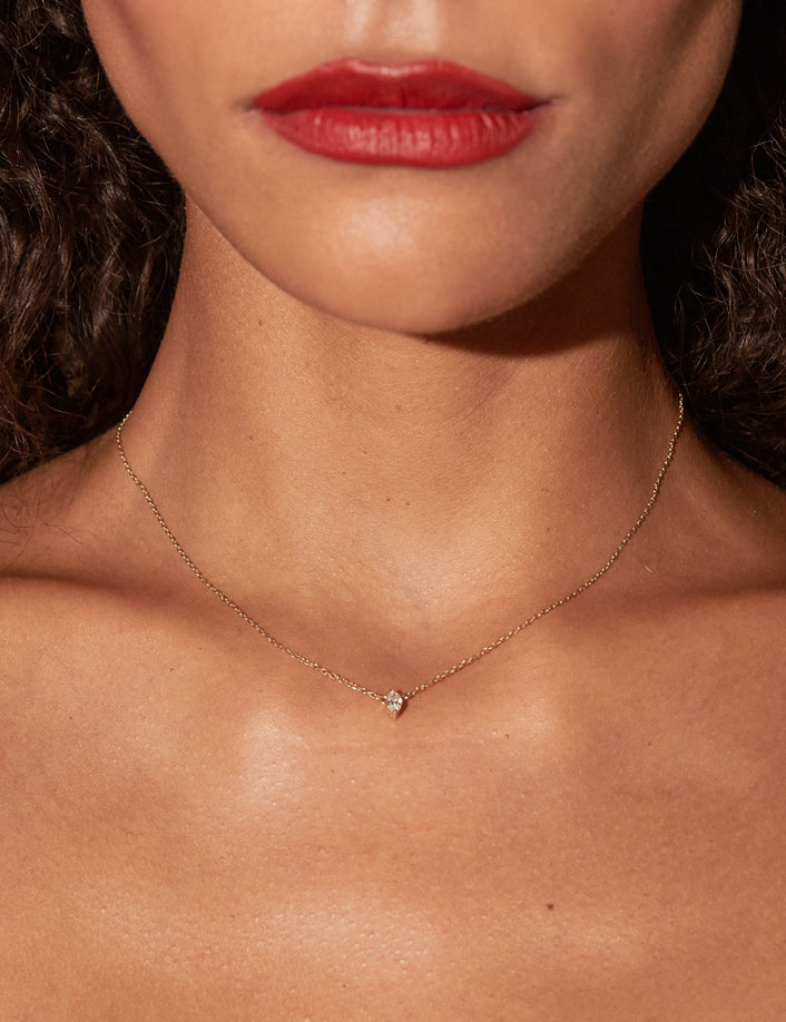 Marquise Lab Grown Diamond Solitaire Necklace