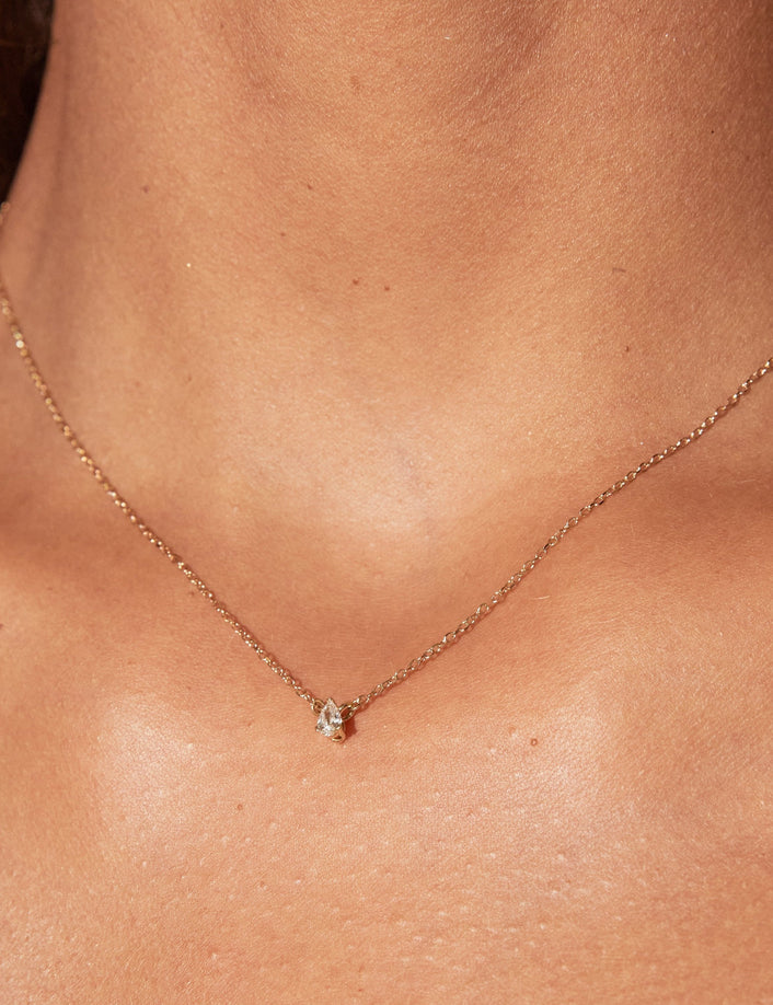 Pear Lab Grown Diamond Solitaire Necklace