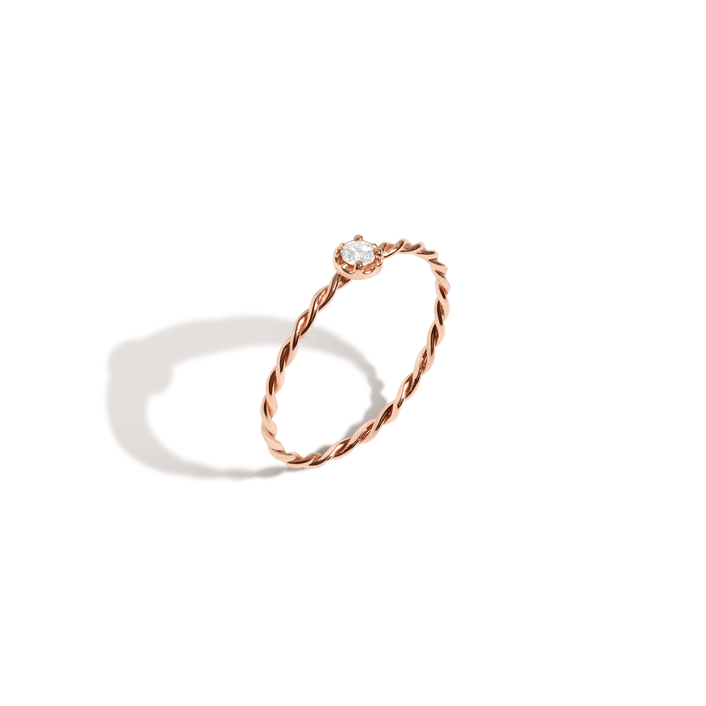 Midi Stackable Twist Diamond Ring