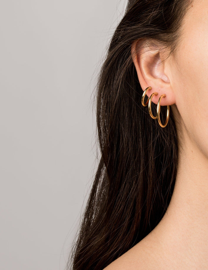 Gold Hoop Earrings - 2mm