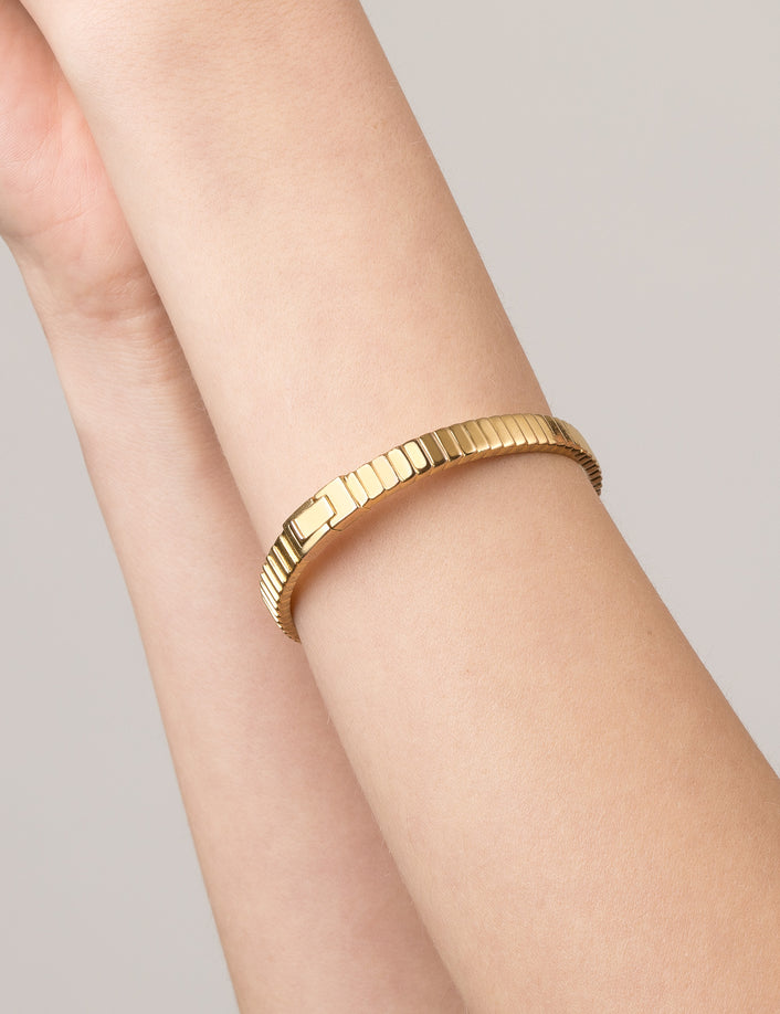 Bold Infinity Gold Hinged Bracelet