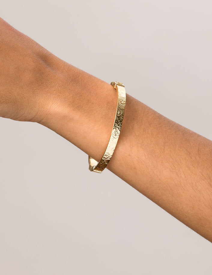 AURATE X MACENNA: Rose Garden Hinged Bracelet