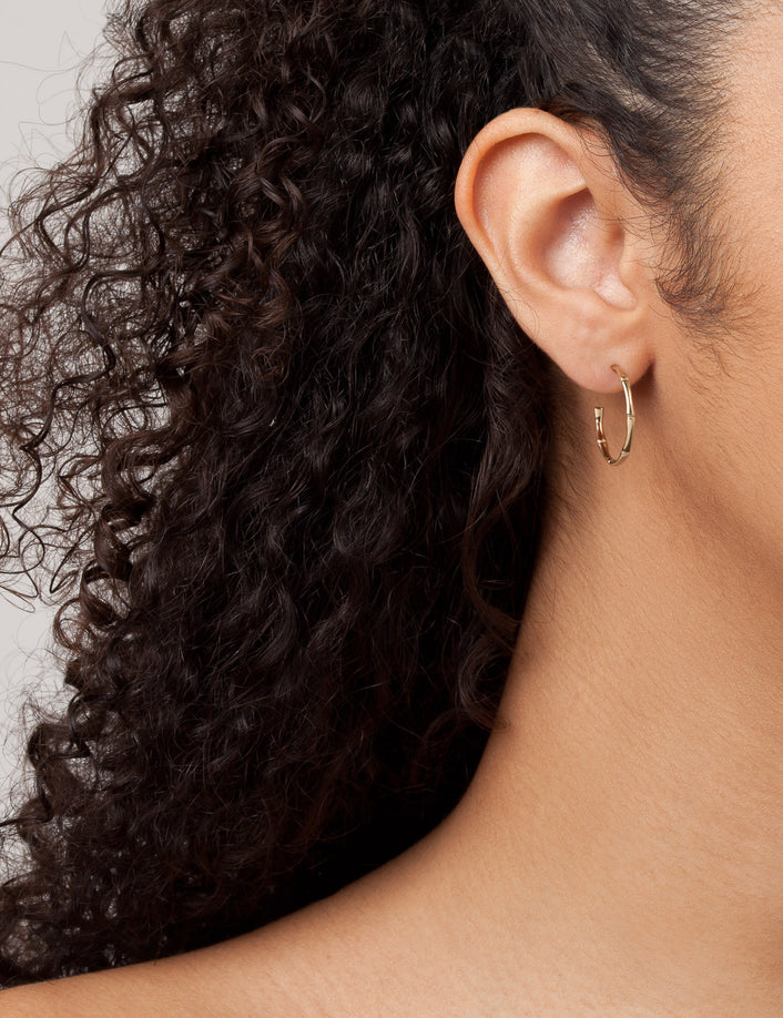 Gold Bamboo Hoop Earrings