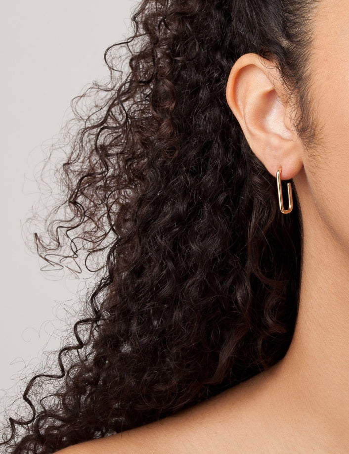 Gold Link Hoop Earrings