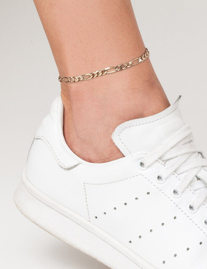 Large Gold Figaro Chain Anklet